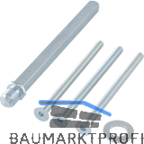 GRUNDMANN SH-Befestigungsset, Wechselstift u. Schrauben,TS 38-42,Stahl verzinkt
