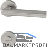 GRUNDMANN Dr�ckergarnitur L-Form auf Rosette, WC, Edelstahl matt