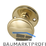 MARCHESI T�rknopf Flachform - auf Rosette (Facette), � 55 mm, Messing poliert