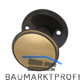 MARCHESI FH T�rknopf Flachform - auf Rosette (Facette), � 55 , Messing patiniert
