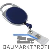 IDENTA Kartenjojo oval mit Karabinerhaken Nylonschnur L=800 mm blau