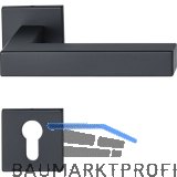 MARCHESI Dr�ckergarnitur SQUARE auf Flachrosette PZ, Edelstahl schwarz matt