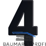 Ziffer selbstklebend, Type 4, H�he 30 mm, Aluminium schwarz eloxiert