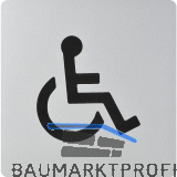 WC Symbol Rollstuhl selbstklebend, 100 x 100 mm, Kunststoff alufarbig