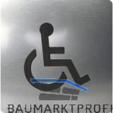 WC Symbol Rollstuhl selbstklebend, 100 x 100 mm, Kunststoff Edelstahl-Effekt