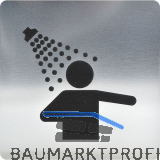 WC Symbol Duschraum selbstklebend, 100 x 100 mm, Kunststoff Edelstahl-Effekt