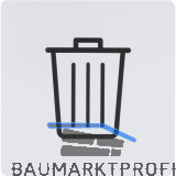 Symbol M�llraum selbstklebend, 100 x 100 mm, Kunststoff alufarbig