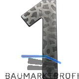 Hausnummer 1 - H�he 120 mm, Schmiedeeisen schwarz verzinkt
