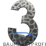 Hausnummer 3 - H�he 120 mm, Schmiedeeisen schwarz verzinkt