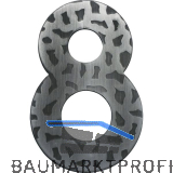 Hausnummer 8 - H�he 120 mm, Schmiedeeisen schwarz verzinkt