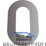 Hausnummer 0 - H�he 120 mm, mit 2 Gewindenocken M5, Edelstahl