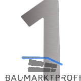 Hausnummer 1 - H�he 120 mm, mit 2 Gewindenocken M5, Edelstahl