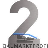 Hausnummer 2 - H�he 120 mm, mit 2 Gewindenocken M5, Edelstahl