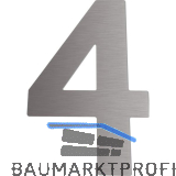 Hausnummer 4 - H�he 120 mm, mit 2 Gewindenocken M5, Edelstahl