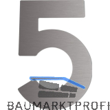 Hausnummer 5 - H�he 120 mm, mit 2 Gewindenocken M5, Edelstahl