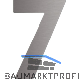 Hausnummer 7 - H�he 120 mm, mit 2 Gewindenocken M5, Edelstahl