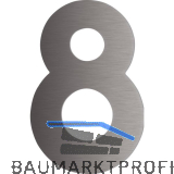 Hausnummer 8 - H�he 120 mm, mit 2 Gewindenocken M5, Edelstahl