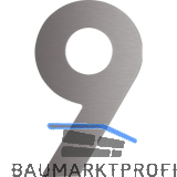 Hausnummer 9 - H�he 120 mm, mit 2 Gewindenocken M5, Edelstahl