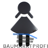 Symbol Frau selbstklebend, 87 x 150 mm, Nylon tiefschwarz