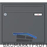 RENZ Unterputzbriefkasten 370 x 330 x 100 mm, Stahl anthrazitgrau RAL 7016