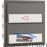 Tastenmodul f�r Renz-Frontplatte, m. 1 Licht- u. 1 Klingeltaster,Kunststoff grau