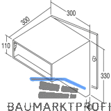 RENZ Durchwurfbriefkasten schr�g,300x330x300 mm,Mauerst�rke 320mm,Stahl verzinkt