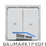 HAUTAU Wippschalter WS 010, Doppelschalter 230V, Auf-Stop-Zu, Kunststoff wei�