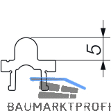 HAUTAU ATRIUM HS Laufschiene Nr. 24 TT2, H=5 mm, L=6500 mm, silber eloxiert