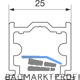 HAUTAU ATRIUM HS F�hrungsschiene Nr. 6, L=3000 mm, fl�chenb�ndig, Alu silber