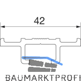 HAUTAU ATRIUM HS F�hrungsschiene Nr. 1/1, L=6500 mm, Alu silber eloxiert
