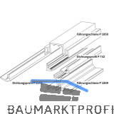 GU HS F�hrungsschienen-Set oben P1850 L=3400 mm silber eloxiert/Dichtung grau