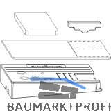 MACO HS Dichtungsplatten-Set m.Entw�sserung, Zwischenprofil 115, links, silber