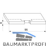 MACO HS Anschlagsdichtungsplatte universal, Gummi schwarz (369760)