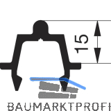 GU HS Laufschiene 15 P1635 f�r Bodenschwelle L=4000 mm silber eloxiert