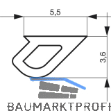 GU Thermostep 164/204 Dichtungsprofil P1645 L=3350 mm schwarz