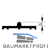 GU HS Laufschiene P379 gebohrt f�r Holz barrierefrei H=5 mm auf Ma� silber