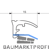 GU HS Dichtungsprofil P742 oben, f�r F�hrungsschiene, schwarz