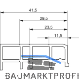 GU Thermostep 164 Zwischenprofil 41 P1641, L=3300 mm, Kunststoff grau