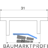 GU Thermostep 204 Zwischenprofil 31 P2122, L=6000 mm, Kunststoff grau