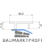 GU Thermostep 204 Zwischenprofil 35 P2124, L=6000 mm, Kunststoff grau