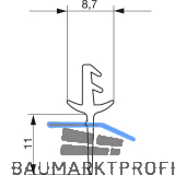 GU HS Dichtungsprofil P1483 senkrecht f�r HS-Spaltl�ftung, schwarz