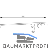 GU Thermostep 164 Wetterprofil 190 P1716 L=6700 mm Alu silber eloxiert