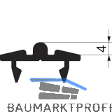 GU HS Laufschiene bb P2209 f�r Bodenschwelle L=4000 mm silber eloxiert
