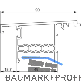 GU Thermostep 164/204 Wetterprofil 179 P1837, FA 28, L=6700 mm, silber eloxiert