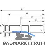 GU Thermostep/Timberstep Zwischenprofil 61 P1846, L=3300 mm, Kunststoff grau