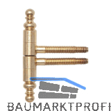 SFS Einbohrband 2-tlg. mit Zierkopf, � 16 mm, Bandh�he 108,5mm,Stahl vermessingt