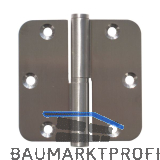 Aufschraubband B 1834 links, 80,3 x 82 x 2,5 mm, Edelstahl