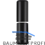 Aufsteckh�lsen flachrund, 16 mm, Aluminium schwarz RAL 9005