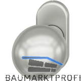 FSB T�rknopf 07 0802 - auf Rosette, � 50 mm gerade, drehbar, silber eloxiert