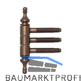 Einbohrzierband 3-teilig, 16 mm, Stahl bronze patiniert